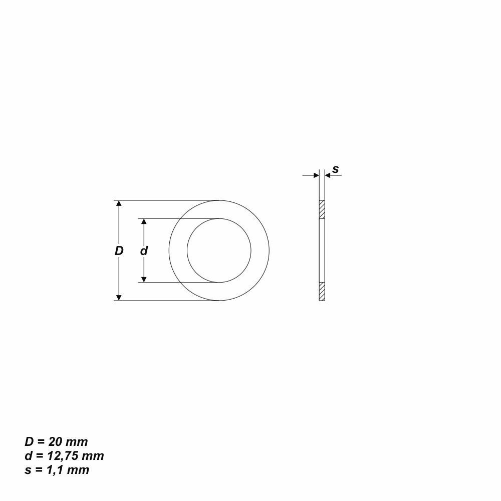 Reduzierring von 20 mm auf 12,75 mm Ersatzring für Kreissägeblatt Trennscheibe