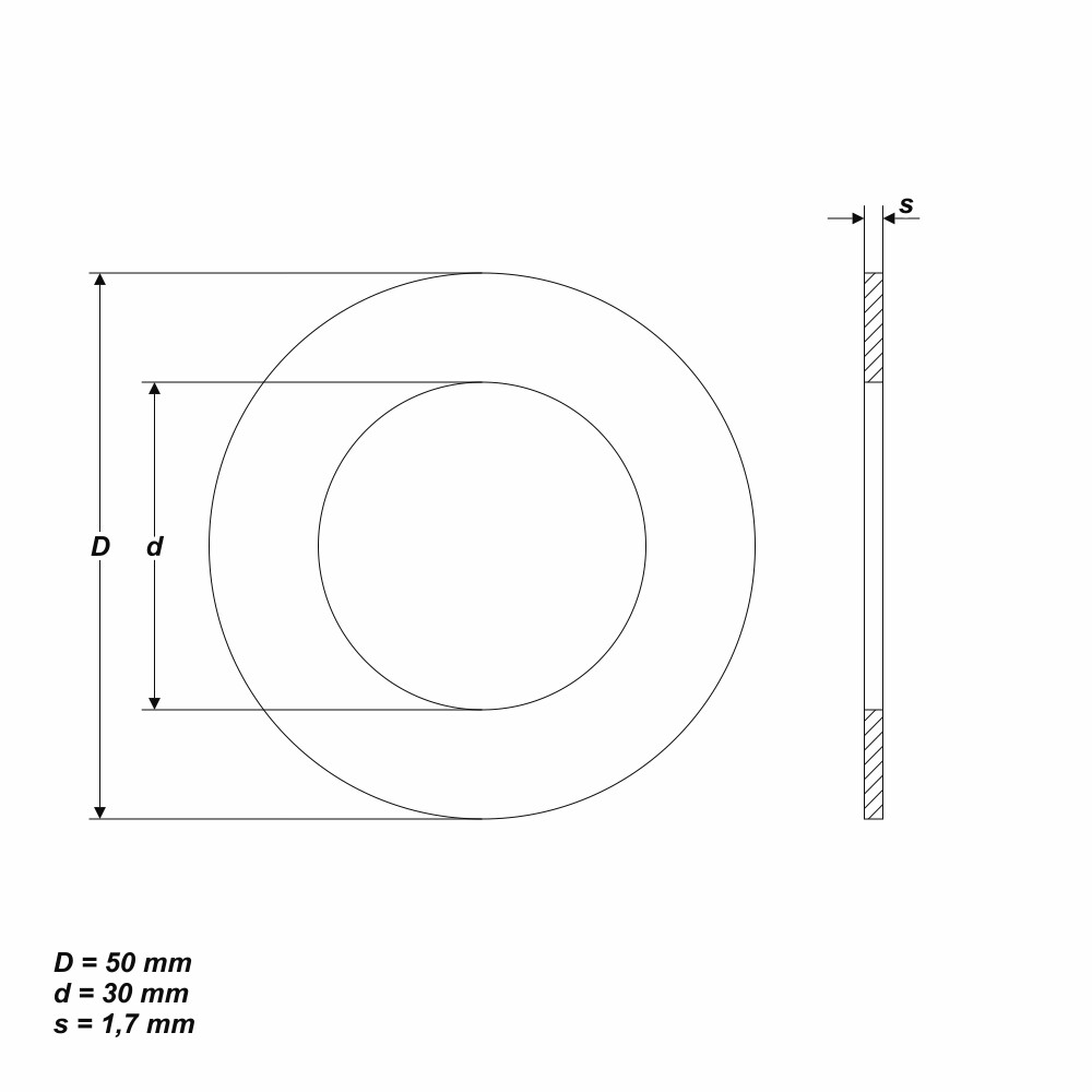 Reduzierring von 50 mm auf 30 mm Ersatzring für Kreissägeblatt Trennscheibe