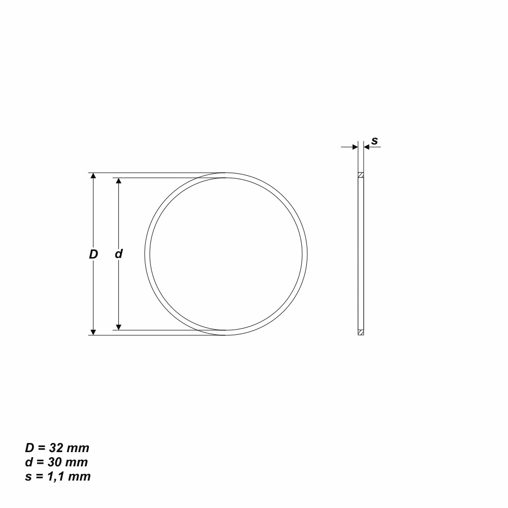 Reduzierring von 32 mm auf 30 mm Ersatzring für Kreissägeblatt Trennscheibe