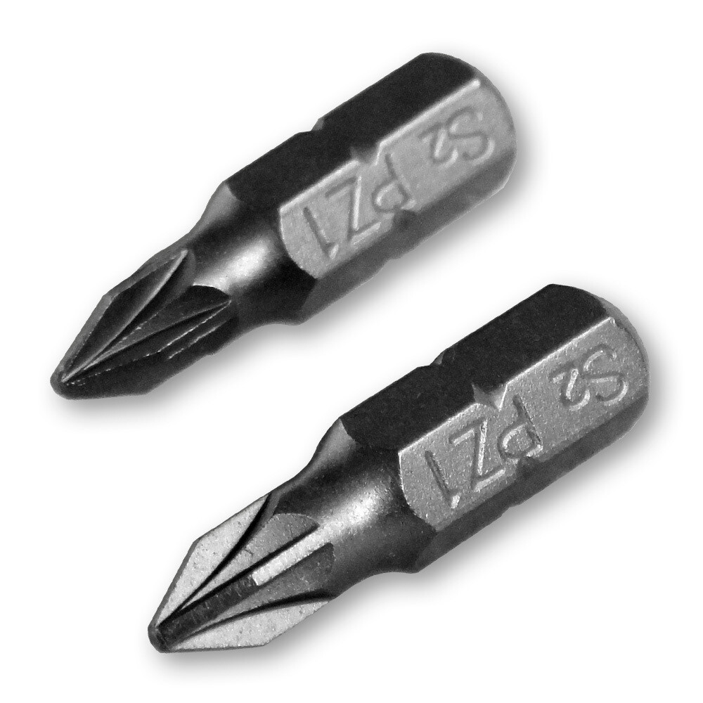 2 x Schraubendreherbits [PZ1 x 25 mm Schaft 1/4 Zoll]