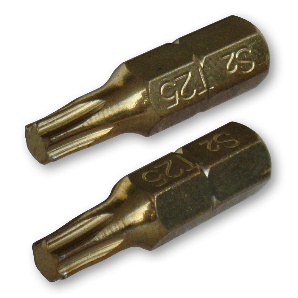 2 x Schraubendreherbits [T30 x 25 mm Schaft 1/4 Zoll]