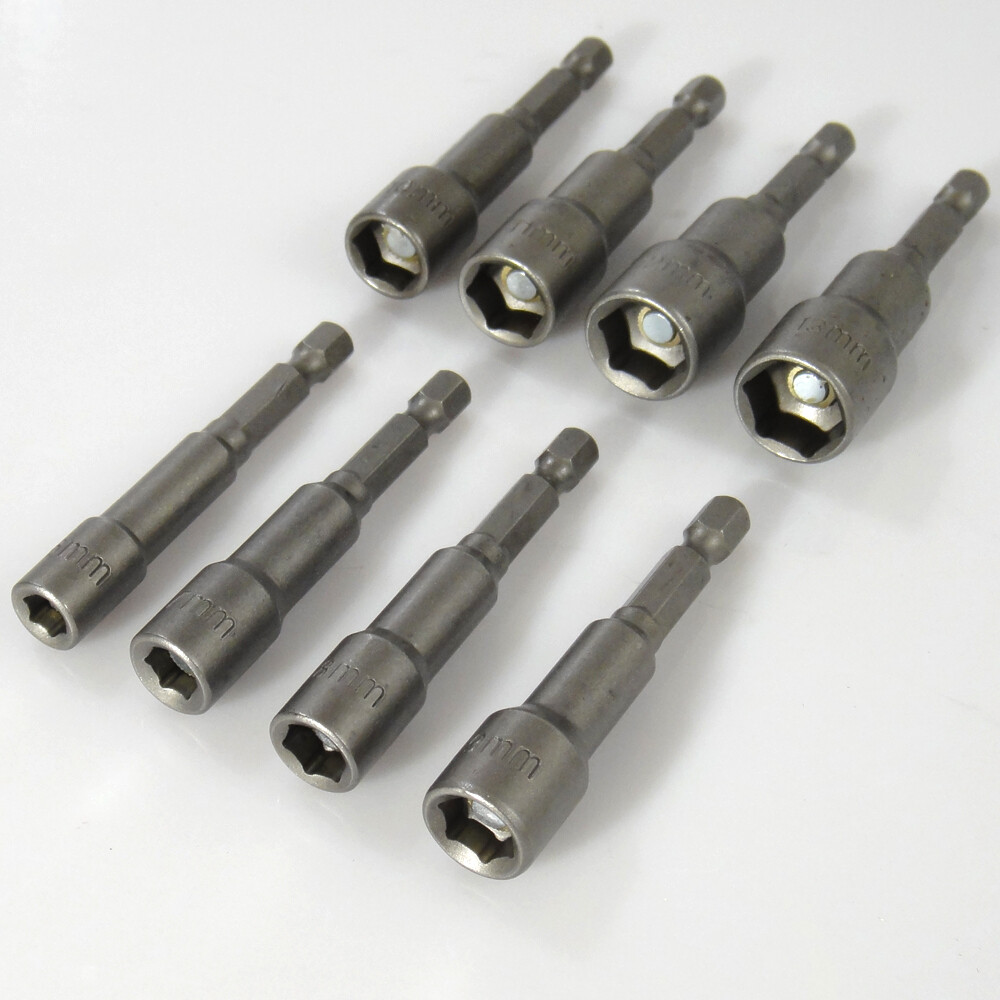 1/4&quot; Zoll Bit Steckschlüsselsatz 8 tgl M6 M7 M8 M9 M10 M11 M12 M13 Sechskant Nuß