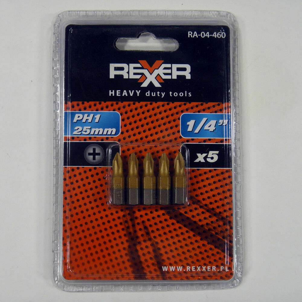 5 x PH1 x 25 mm 1/4 Zoll TiN High Quality Bits Bit Schrauberbit PH1 Kreuzschlitz
