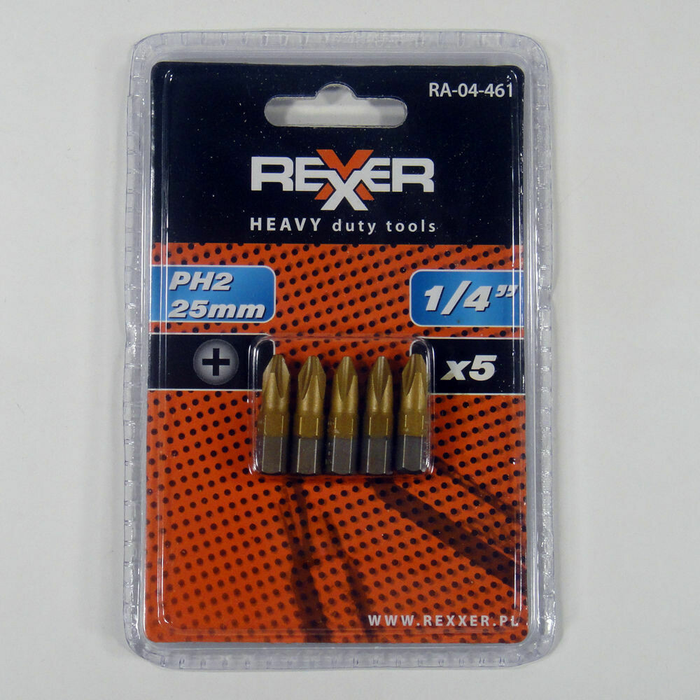 5 x PH2 x 25 mm 1/4 Zoll TiN High Quality Bits Bit Schrauberbit PH2 Kreuzschlitz