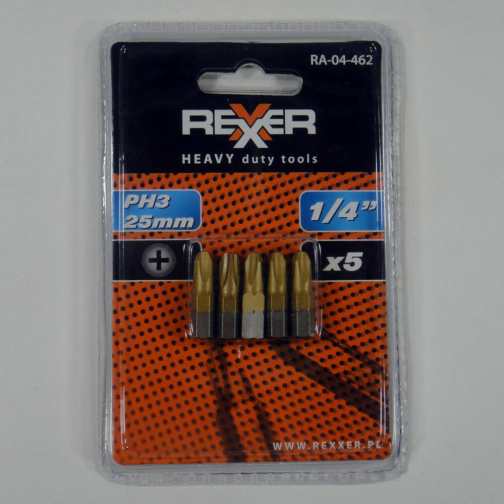 5 x PH3 x 25 mm 1/4 Zoll TiN High Quality Bits Bit Schrauberbit PH3 Kreuzschlitz
