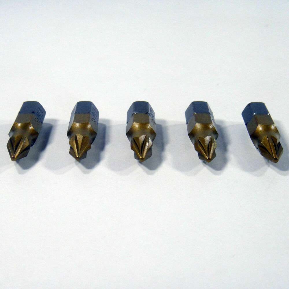 5 x PZ1 x 25 mm 1/4 Zoll TiN High Quality Bits Bit Schrauberbit PZ1 Kreuzschlitz