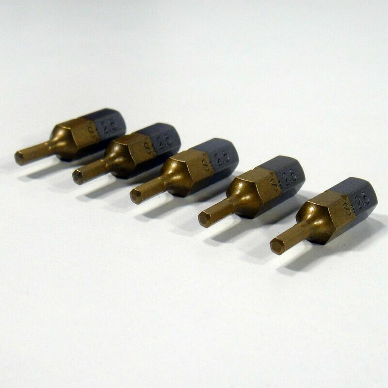 5 x HEX2,5 x 25 mm 1/4 Zoll TiN High Quality Bits Bit Schrauberbit Hex 2,5