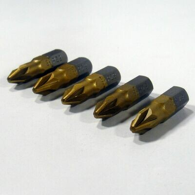 5 x PZ3 x 25 mm 1/4 Zoll TiN High Quality Bits Bit Schrauberbit PZ3 Kreuzschlitz