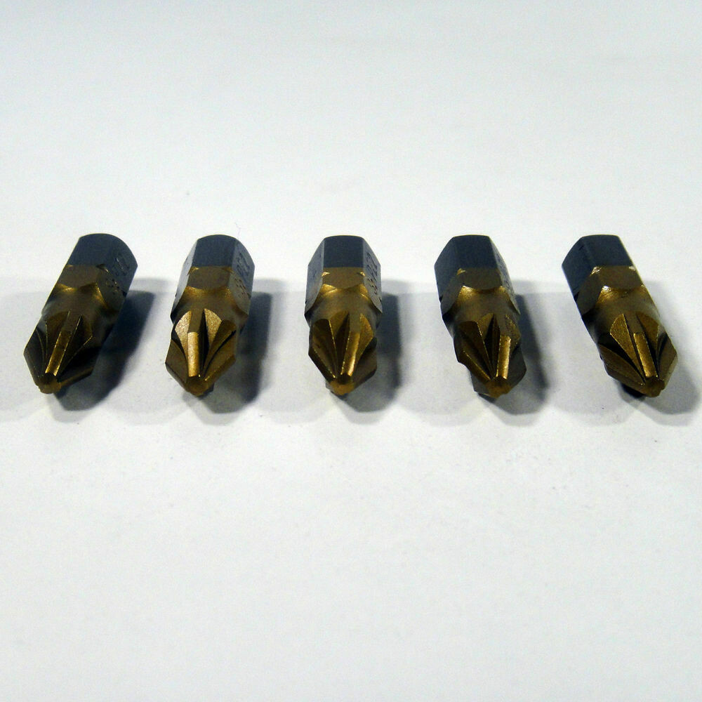 5 x PZ3 x 25 mm 1/4 Zoll TiN High Quality Bits Bit Schrauberbit PZ3 Kreuzschlitz