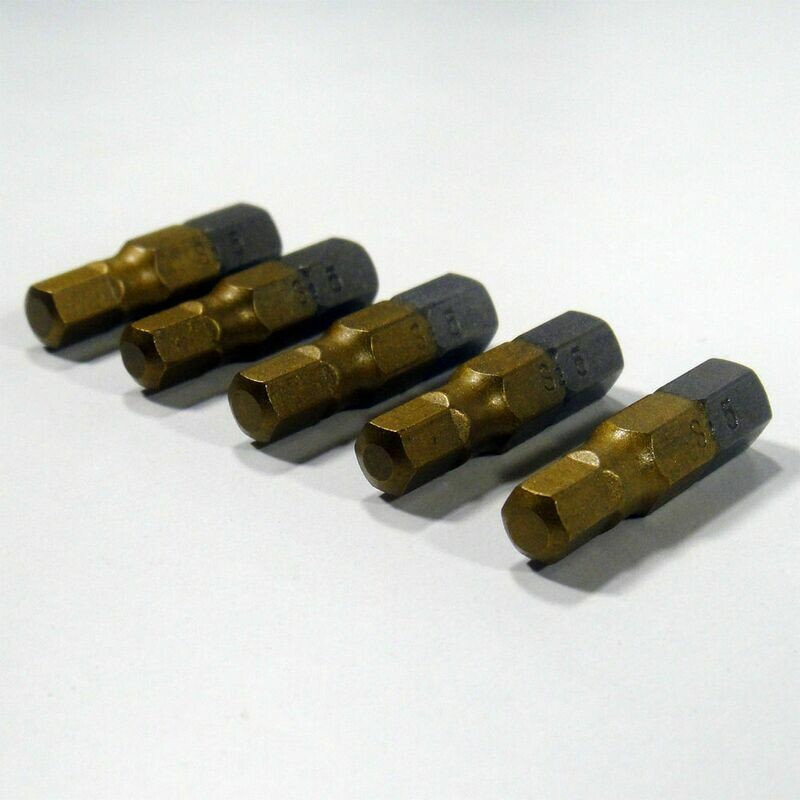 5 x HEX5 x 25 mm 1/4 Zoll TiN High Quality Bits Bit Schrauberbit Hex 5