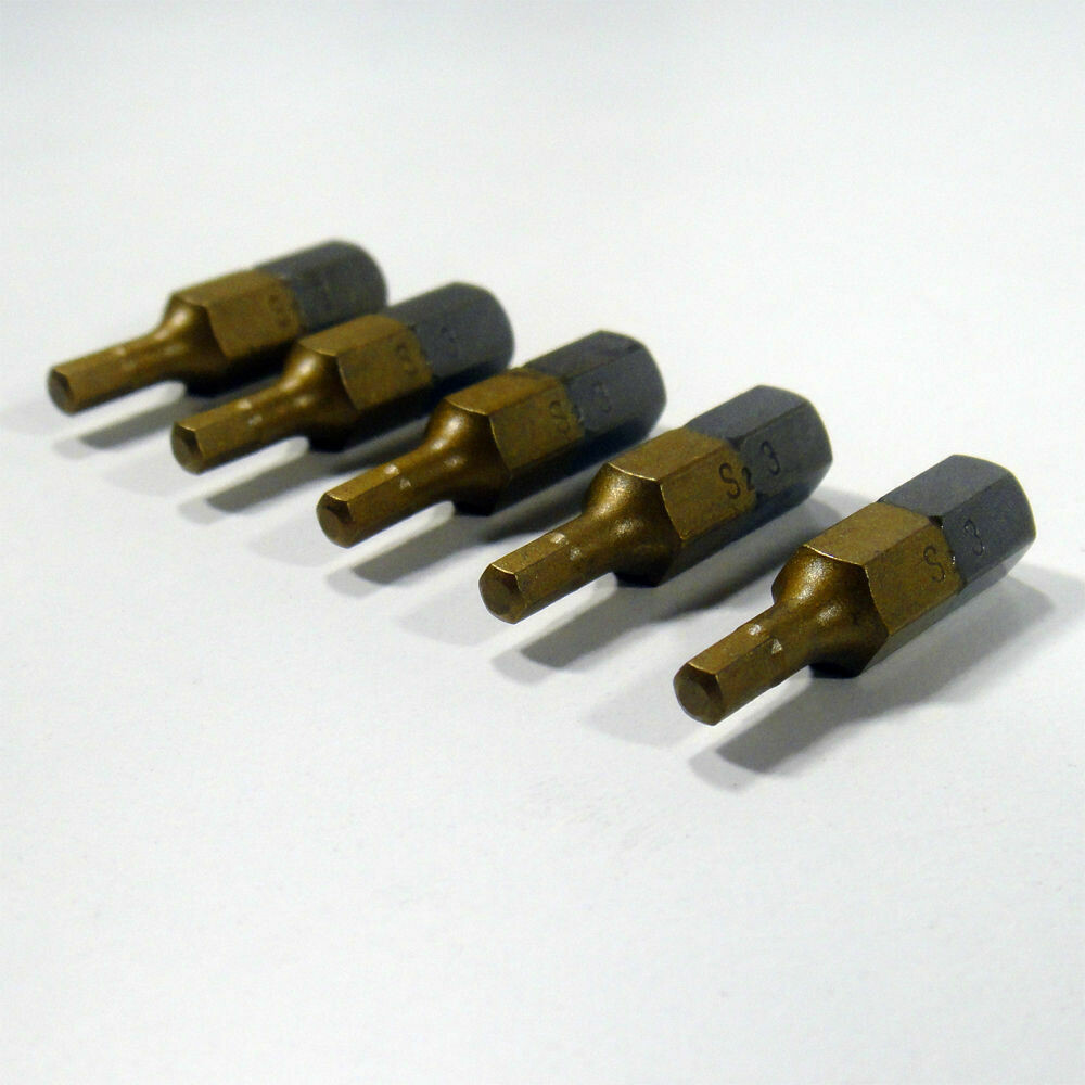 5 x HEX3 x 25 mm 1/4 Zoll TiN High Quality Bits Bit Schrauberbit Hex 3
