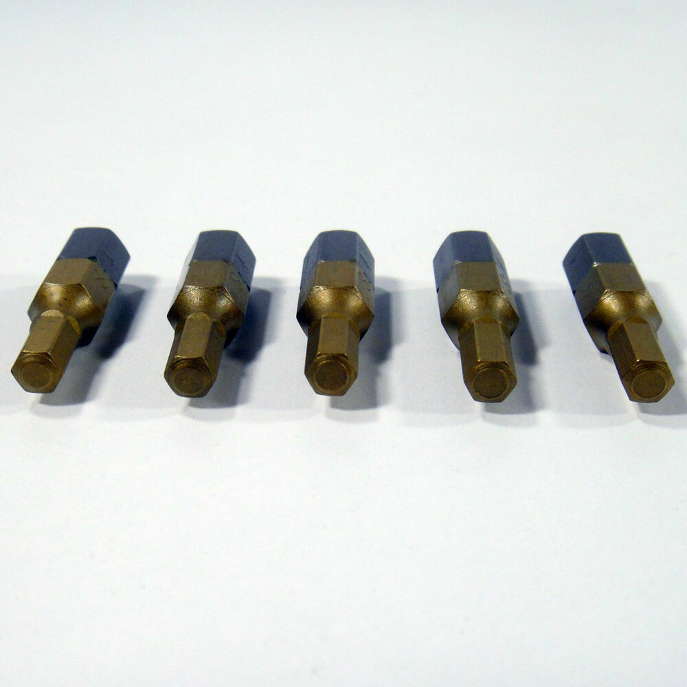 5 x HEX4 x 25 mm 1/4 Zoll TiN High Quality Bits Bit Schrauberbit Hex 4