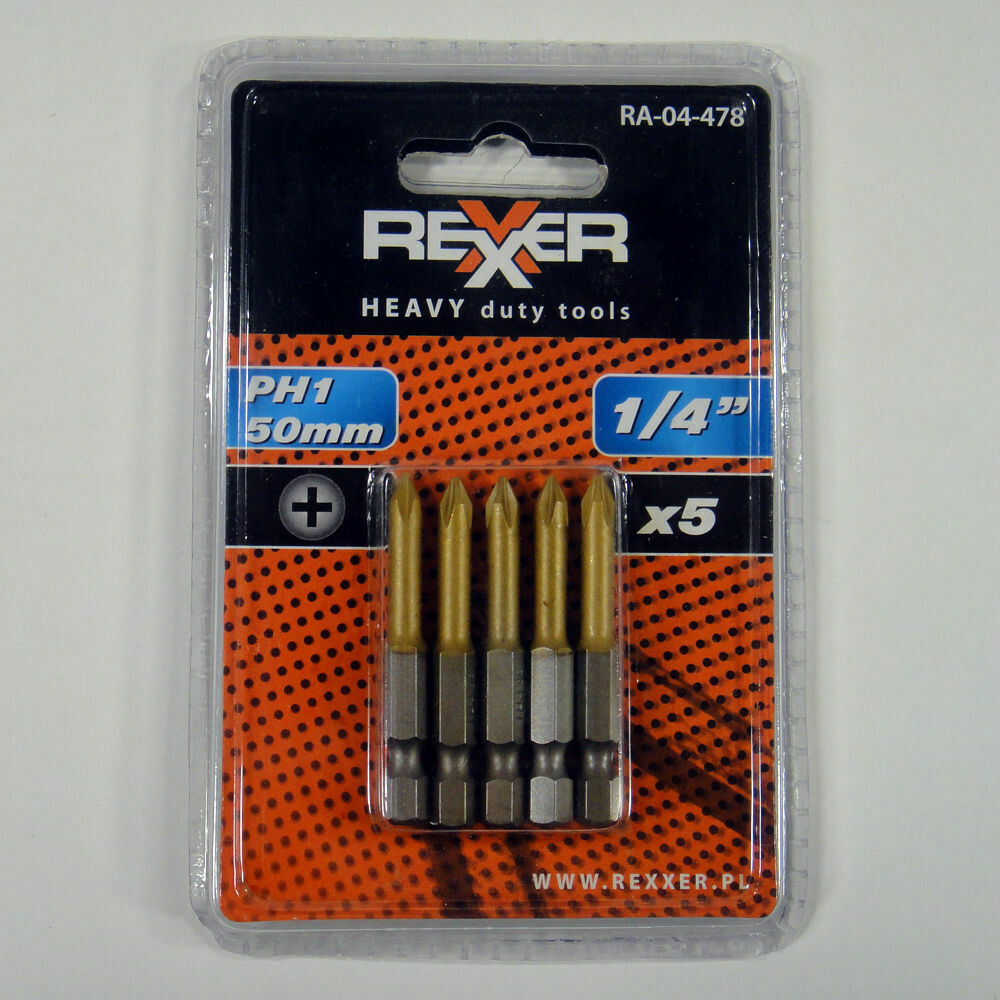 5 x PH1 x 50 mm 1/4 Zoll TiN High Quality Bits Bit Schrauberbit PH1 Kreuzschlitz