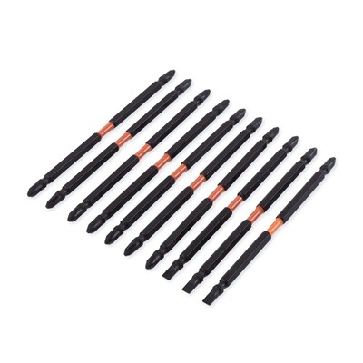 CR-V 150 mm 10 tgl. 1/4" S2-Stahl Bits Schraubendreher doppelseitig set