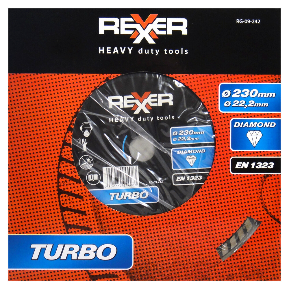 Turbo Ø 230 x 22,2 mm Universal Diamanttrennscheibe Trennscheibe Beton Stein