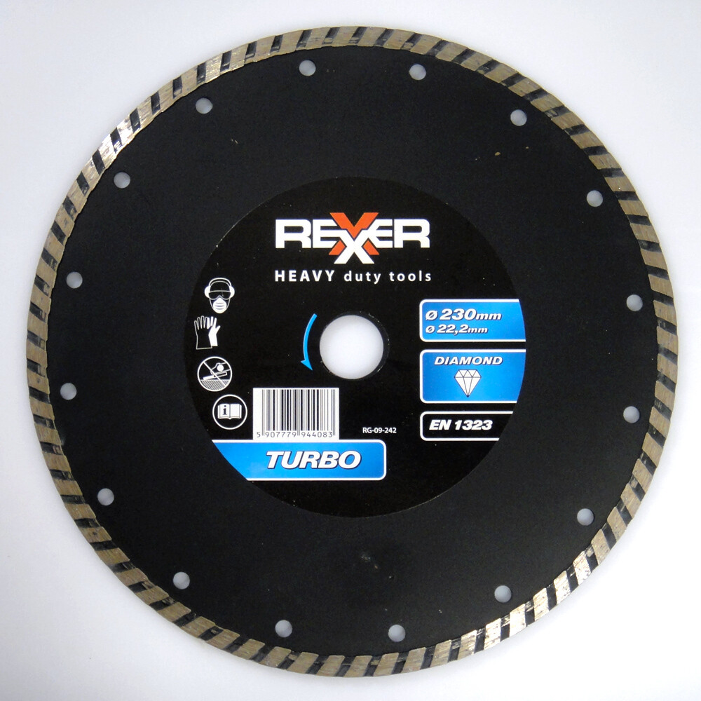 Turbo Ø 230 x 22,2 mm Universal Diamanttrennscheibe Trennscheibe Beton Stein