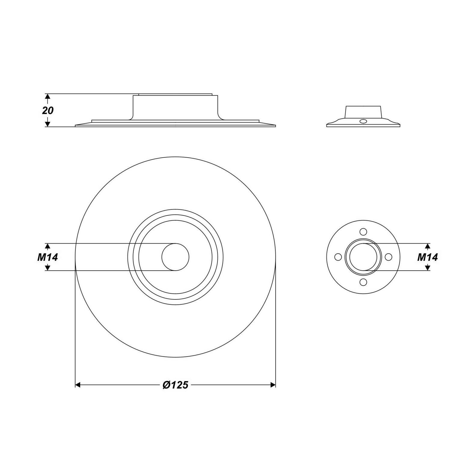 M14 Schleifteller für Winkelschleifer, Spannsystem, 125 mm
