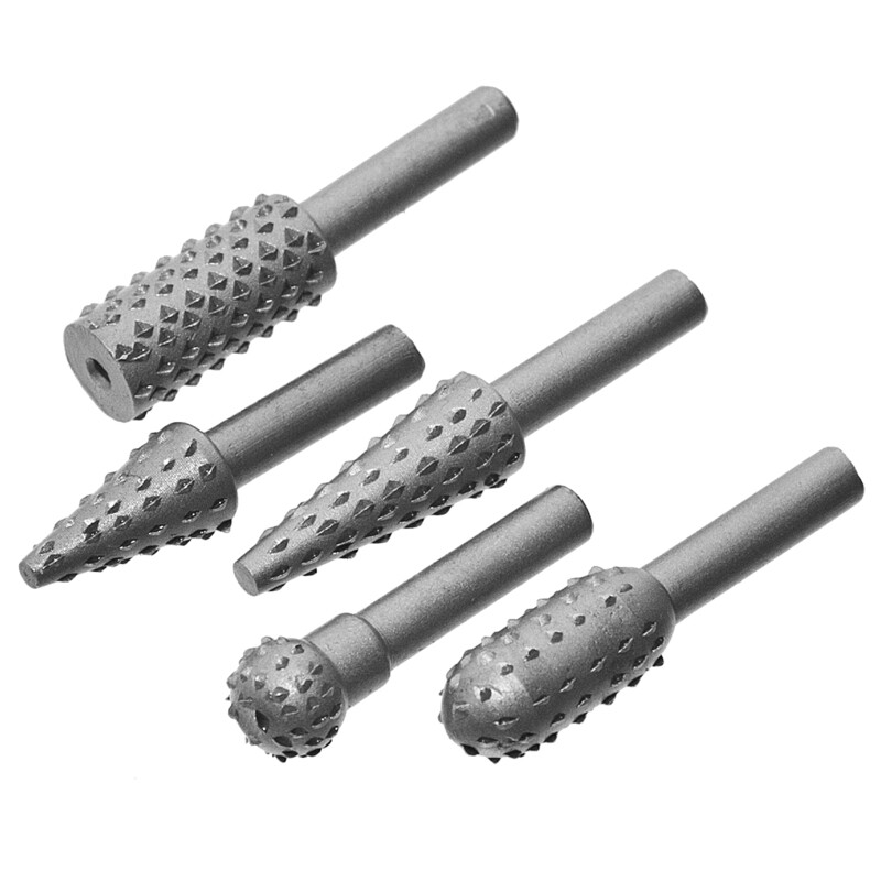 Frässtift Satz 5 tgl. Schaftfräser 6 mm Schaft Holzraspel