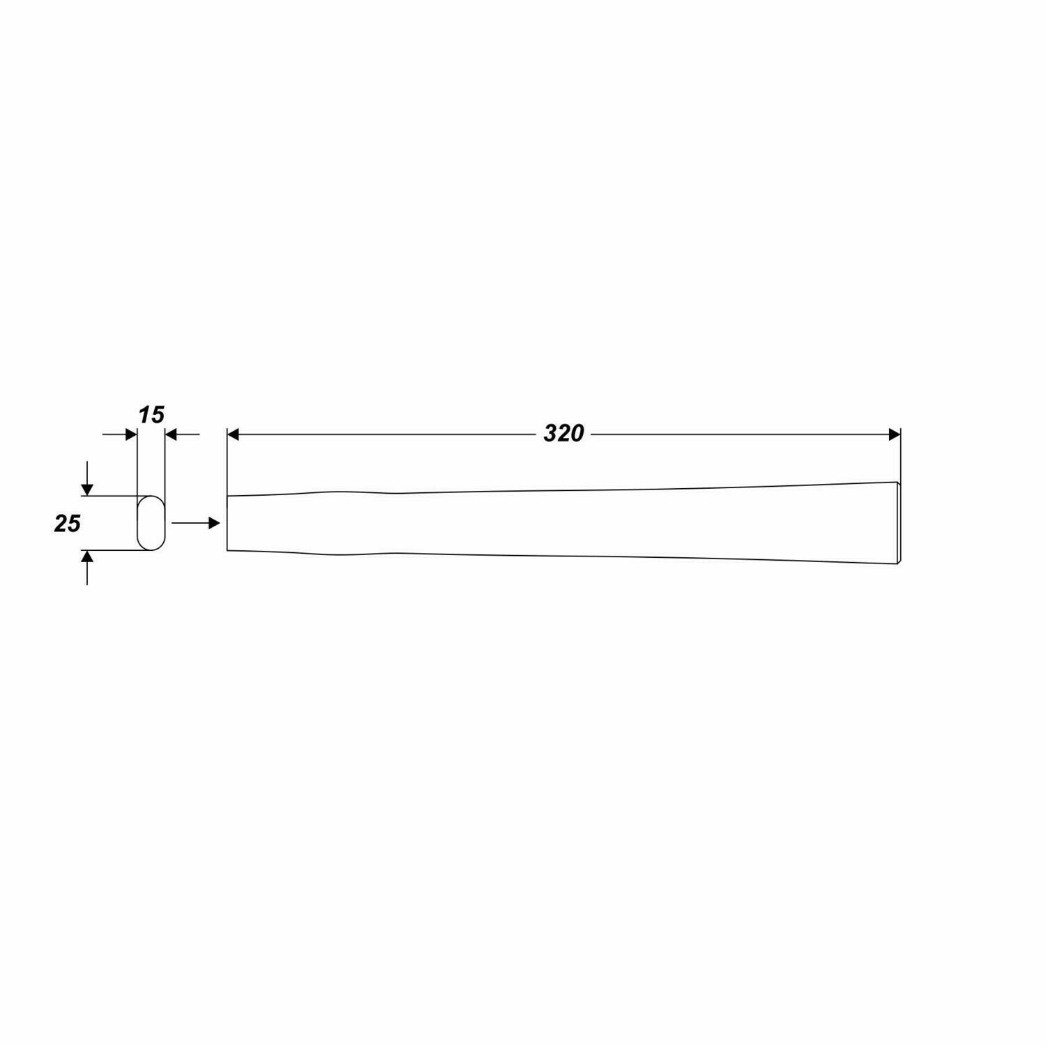 Buche Ersatzstiel Schlosserhammer-Stiel 320 mm für 500 g Hammer