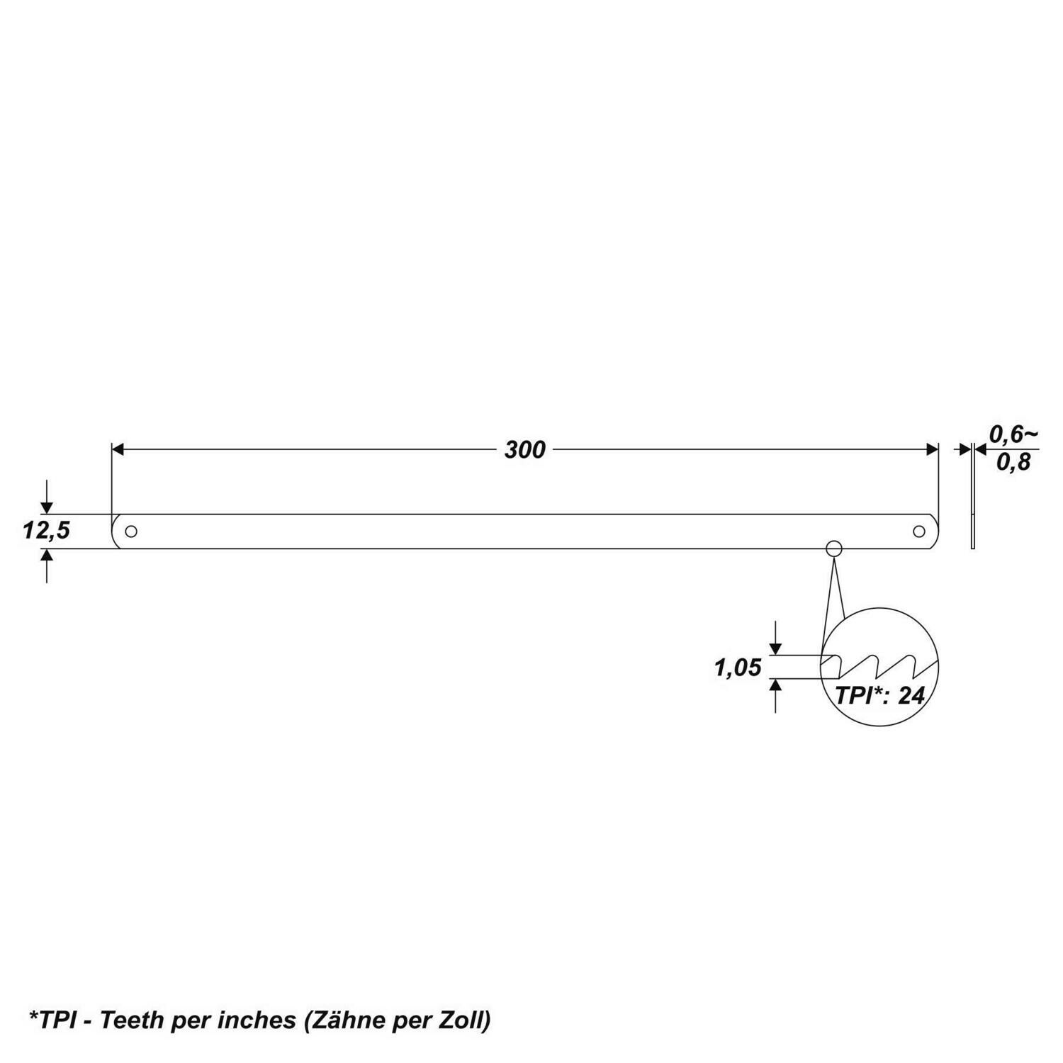 Metalsägeblatt Eisensägeblatt 12" / 300 mm 24 tpi Sägeblatt für Metall
