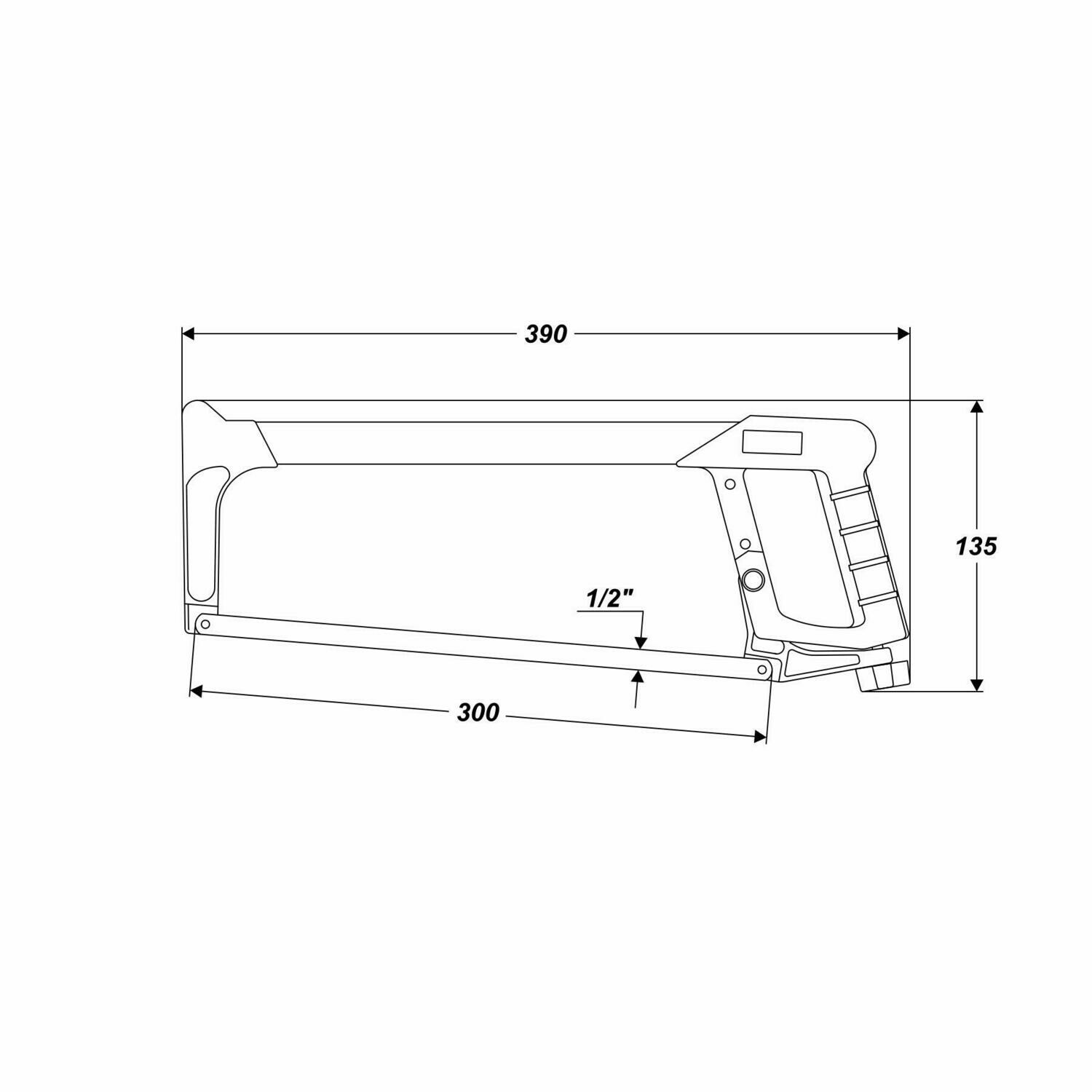 Säge 390 mm Eisensäge Bügelsäge Metallsäge Handsäge inkl. Sägeblatt 300 mm