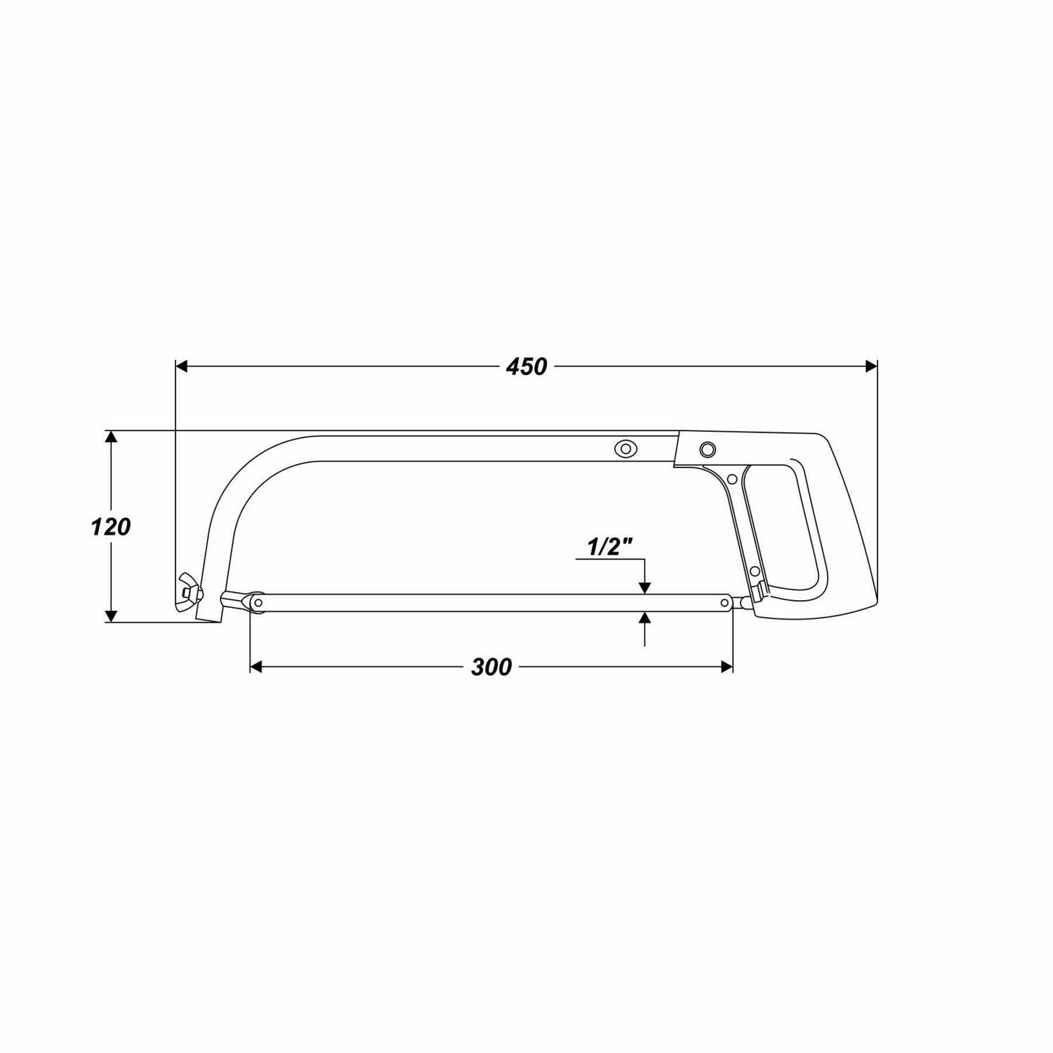 Säge 450 mm Eisensäge Bügelsäge Metallsäge Handsäge inkl. Sägeblatt 300 mm