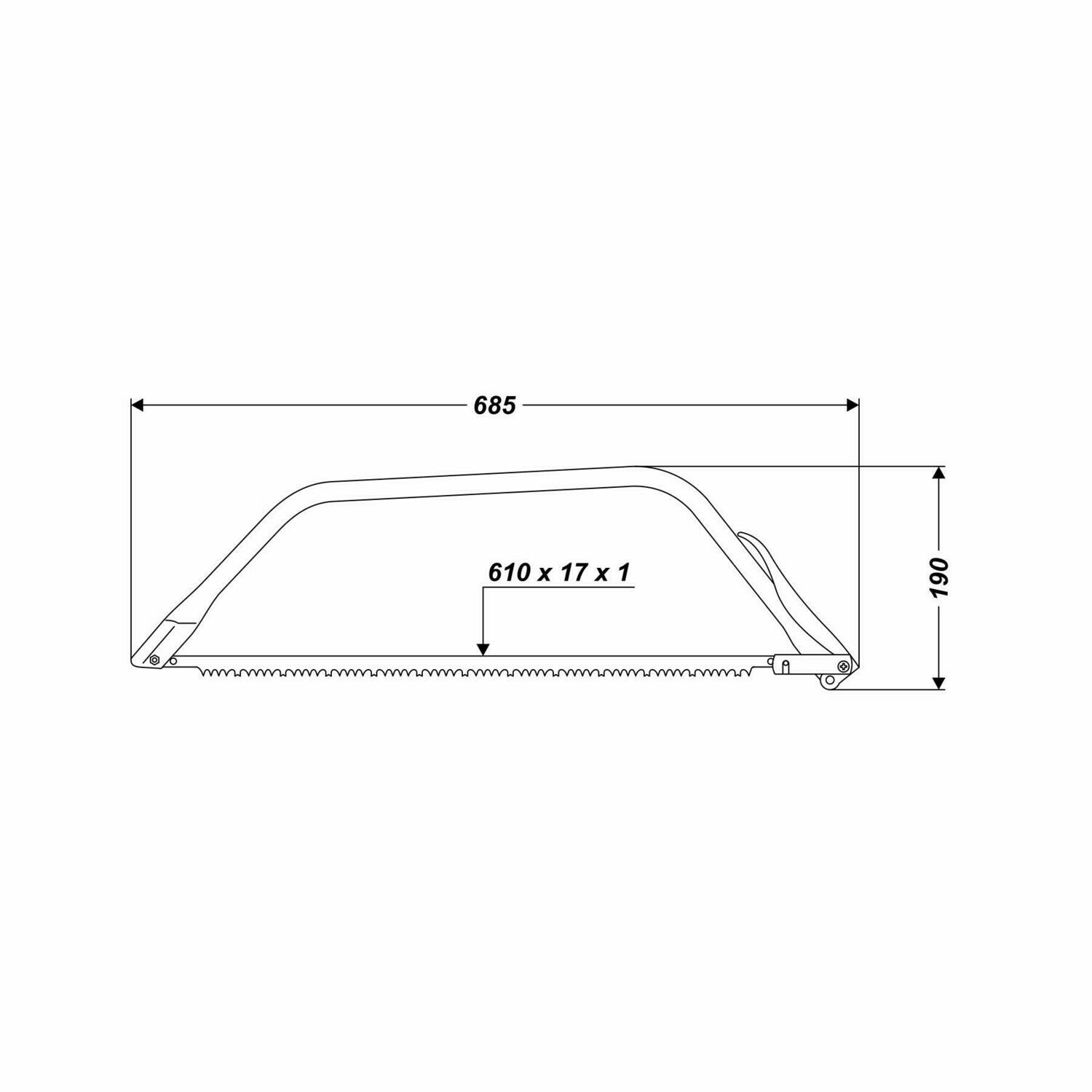 Bügelsäge Handsäge Holzsäge Säge komplett mit Sägeblatt 610 mm