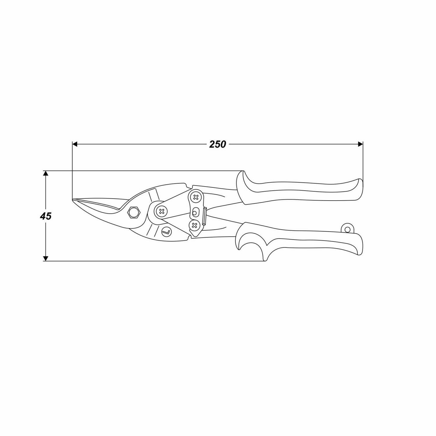 Handblechschere 250 mm Blechschere Metallschere links Figurenschere Edelstahl