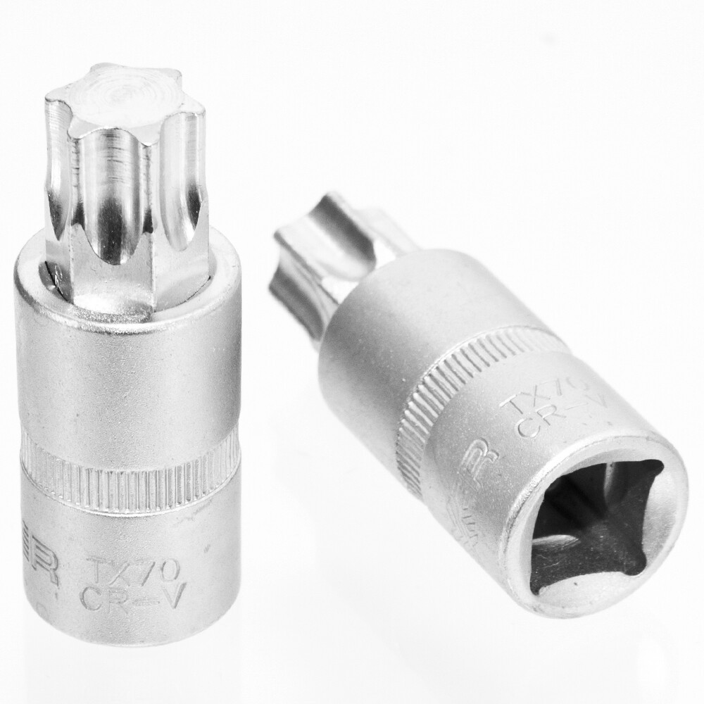 1/2&quot; Bit-Einsatz Torx ohne Bohrung T70 Steckschlüssel Nuss 57 mm Länge