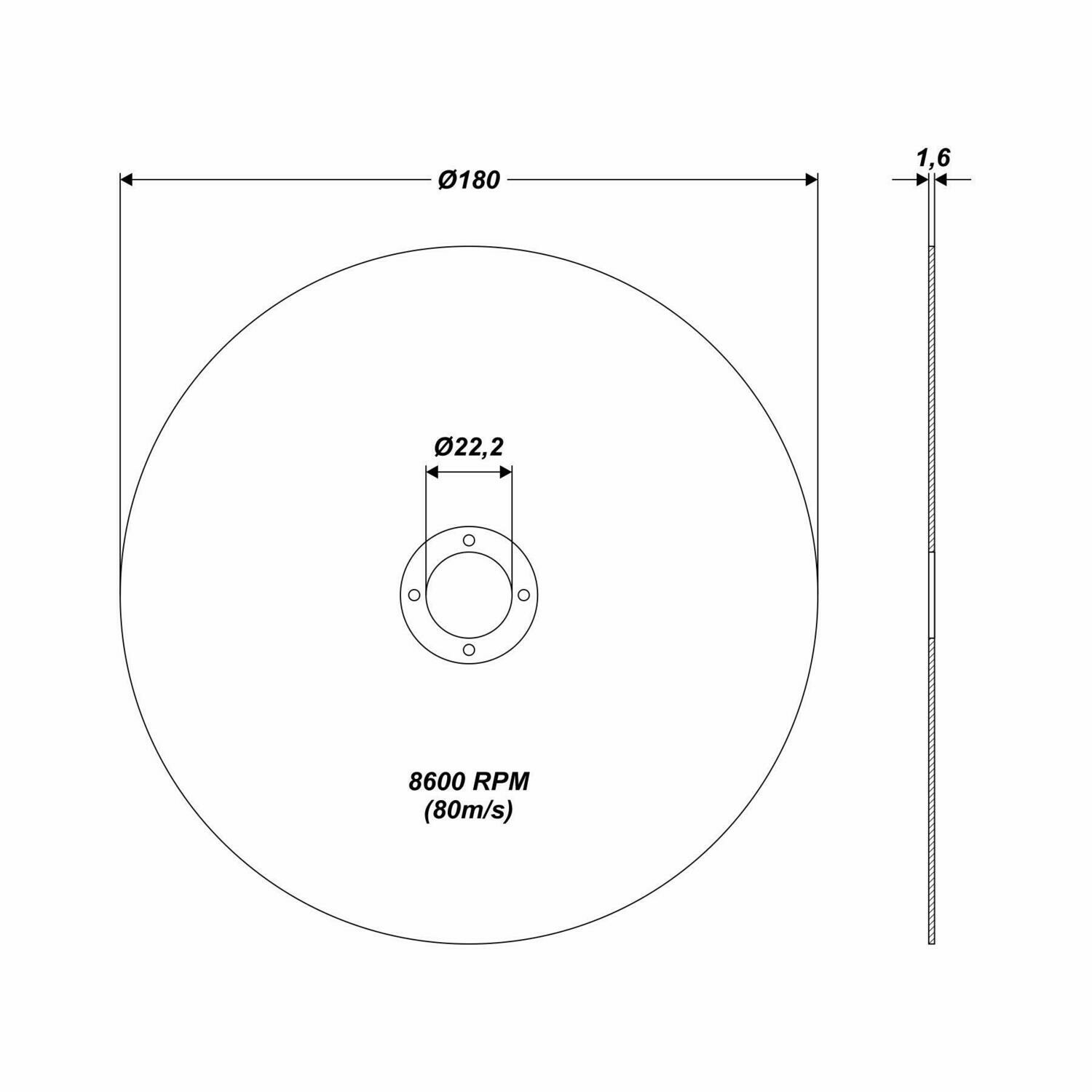 Inox Ø 180 x 22,2 x 1,6 mm Trennscheibe Stahl Edelstahl Metall