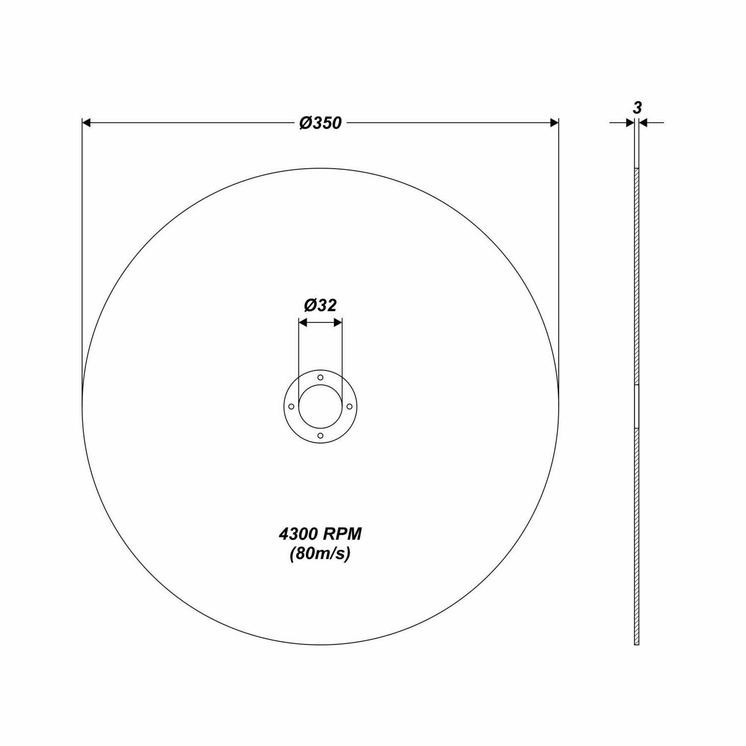 Trennscheibe für Metall INOX [350 x (25,4x32,0) x 3,0 mm]
