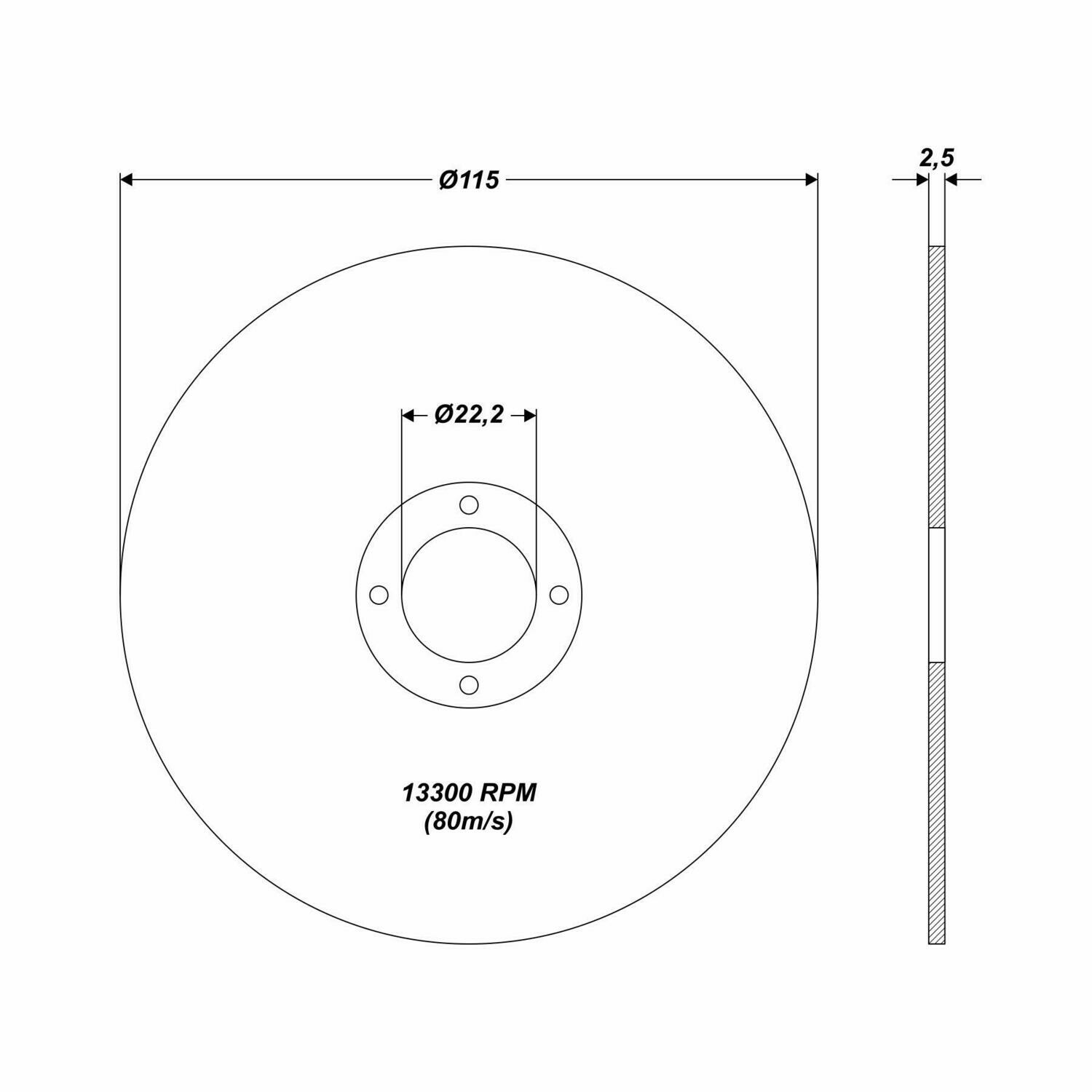 Ø 115 x 22,2 x 2,5 mm Trennscheibe Stahl Edelstahl Metall