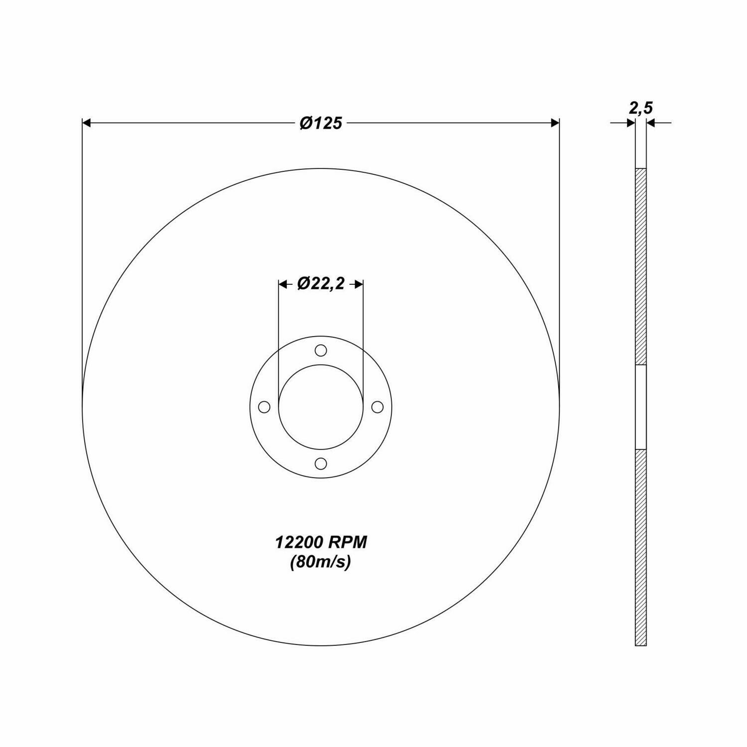 Ø 125 x 22,2 x 2,5 mm Trennscheibe Stahl Edelstahl Metall