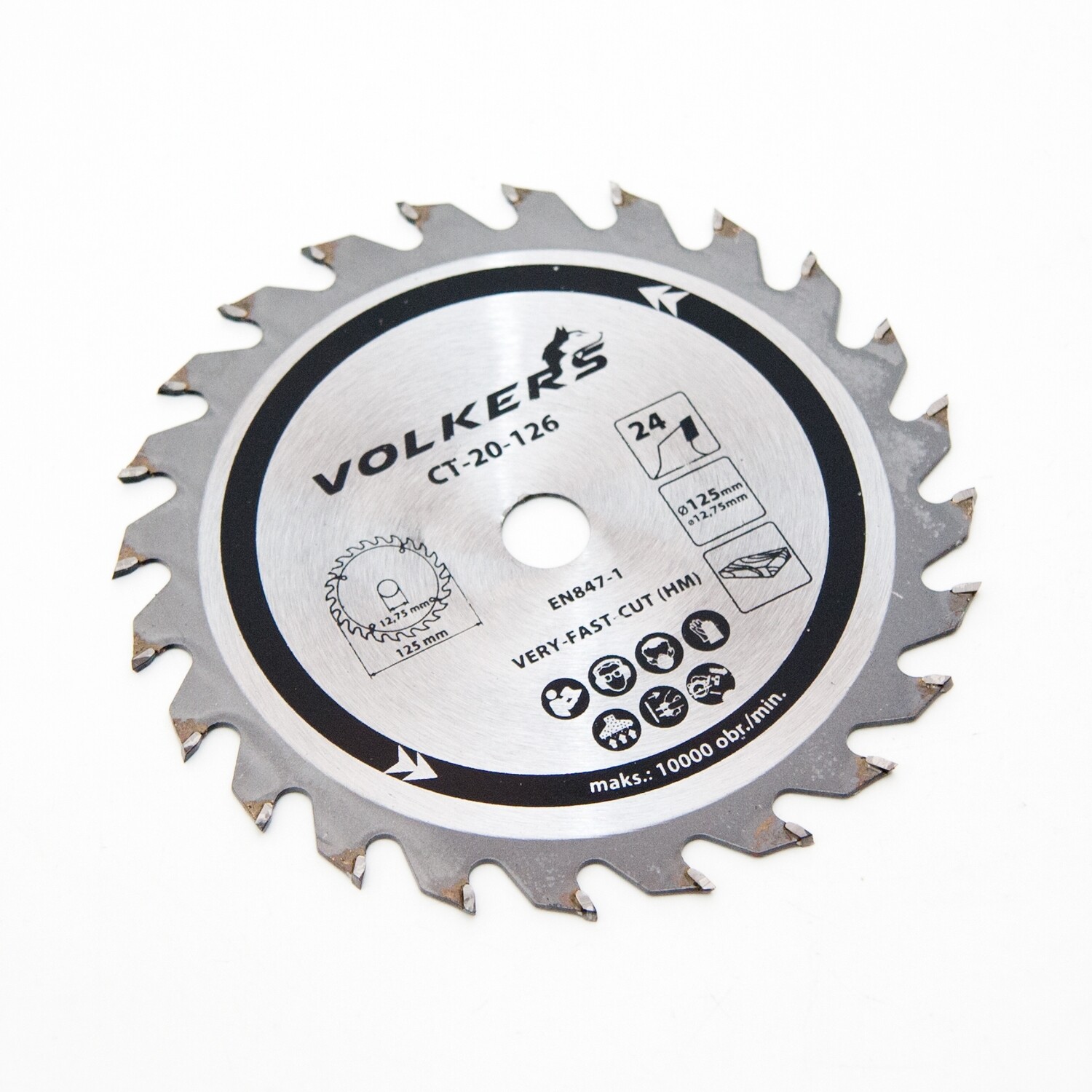 HM Kreissägeblatt Ø 125 x 12,75 mm 24 Zähne Sägeblatt für Hartholz Spannplatte