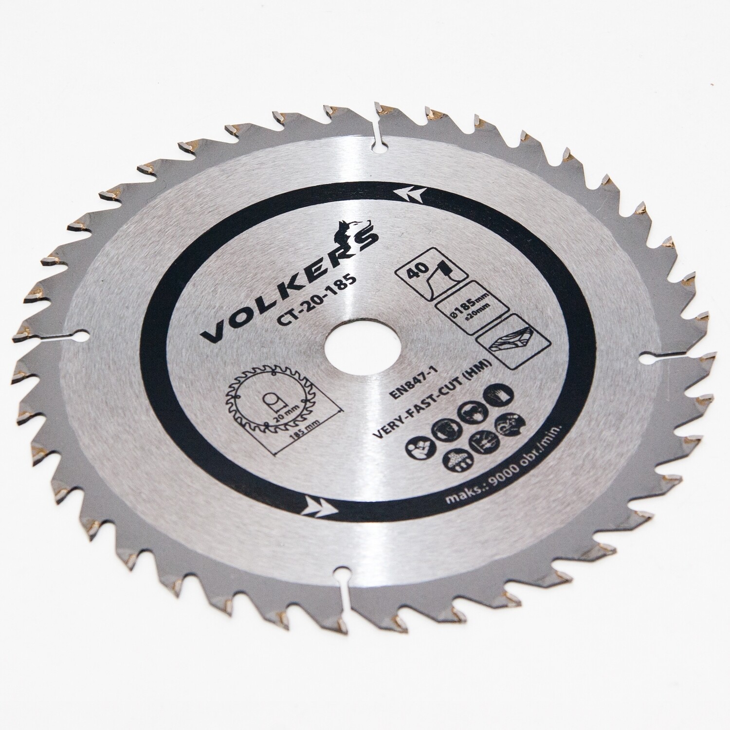HM Kreissägeblatt Ø 185 x 20 / 16 mm 40 Zähne Sägeblatt für Hartholz Spannplatte