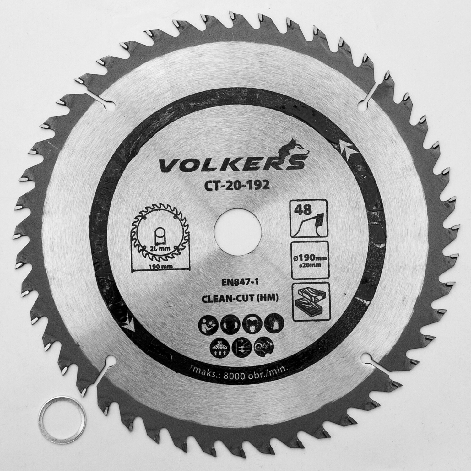 HM Kreissägeblatt Ø 190 x 20 mm 48 Zähne Sägeblatt für Holz Alu