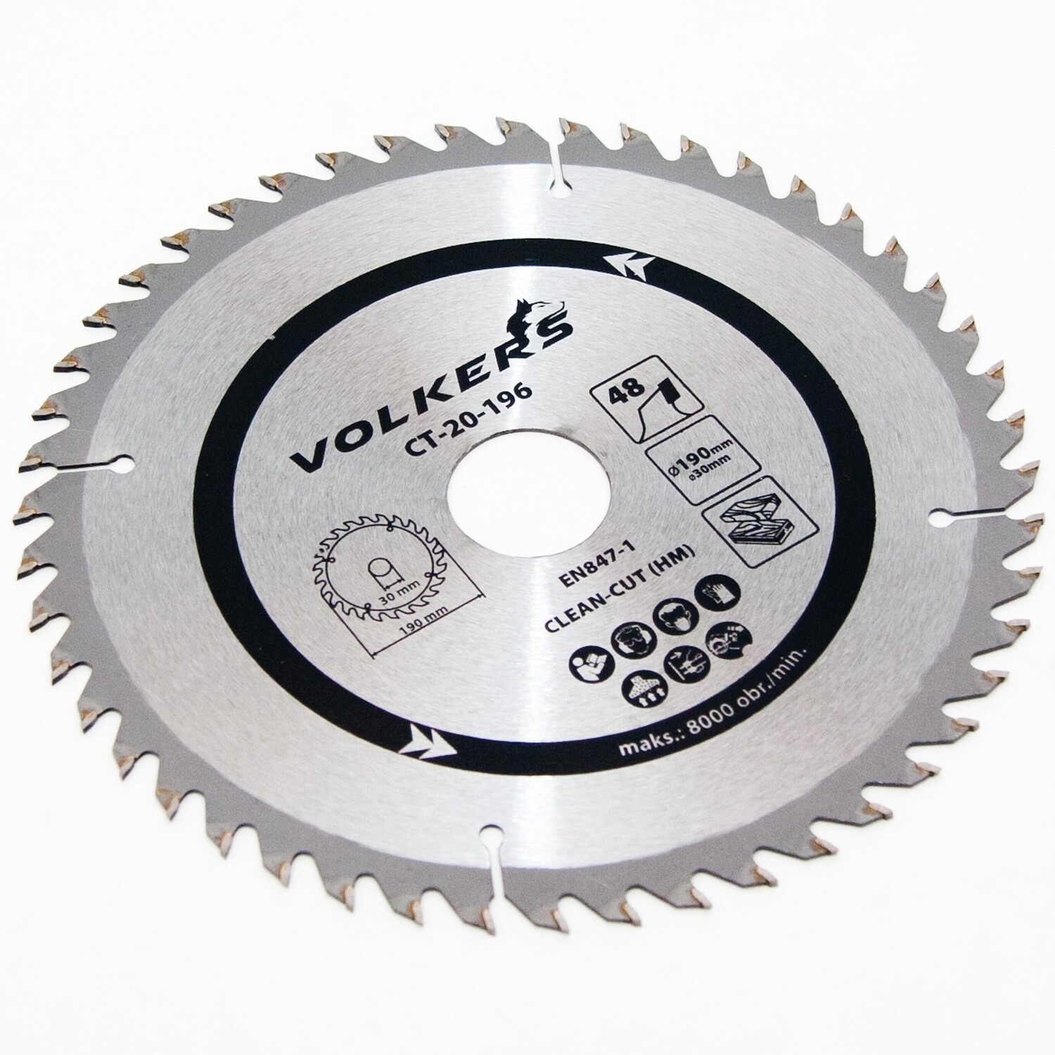 HM Kreissägeblatt Ø 190 x 30 / 25,4 / 20 / 16 mm 48 Zähne Sägeblatt für Holz Alu