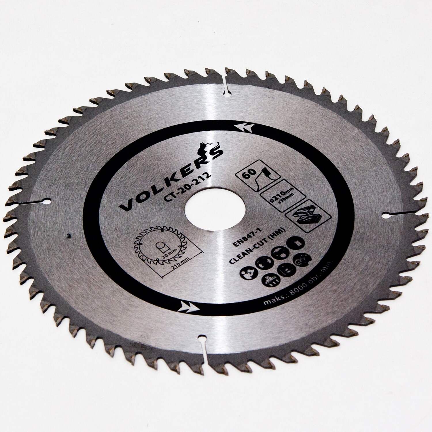 HM Kreissägeblatt Ø 210 x 30 / 25,4 / 20 / 16 mm 60 Zähne Sägeblatt für Holz Alu