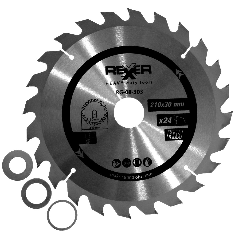 HM Kreissägeblatt Ø 210 x 30 / 25,4 / 20 / 16 mm 24 Zähne Sägeblatt für Holz