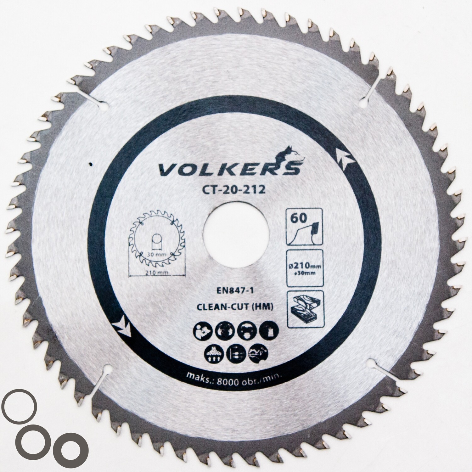 HM Kreissägeblatt Ø 210 x 30 / 25,4 / 20 / 16 mm 60 Zähne Sägeblatt für Holz Alu