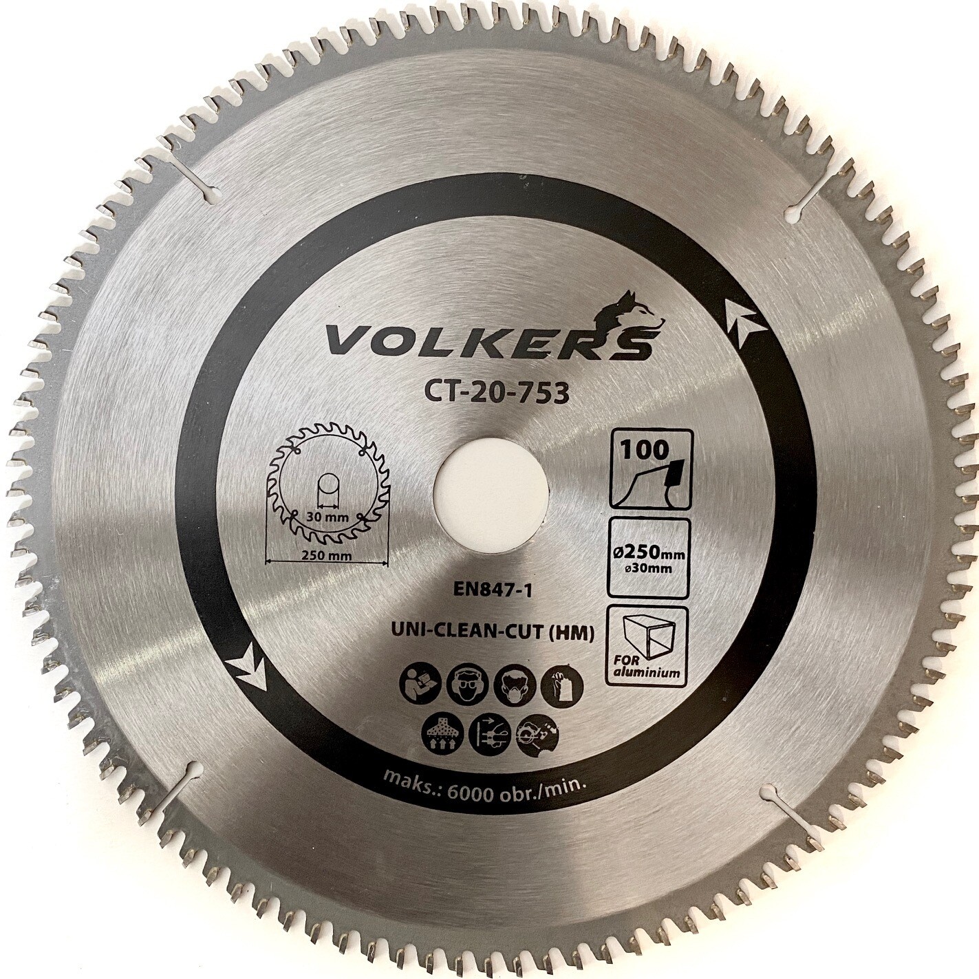 HM Kreissägeblatt Ø 250 x 30 / 25,4 / 20 / 16mm 100 Zähne Sägeblatt für Holz Alu