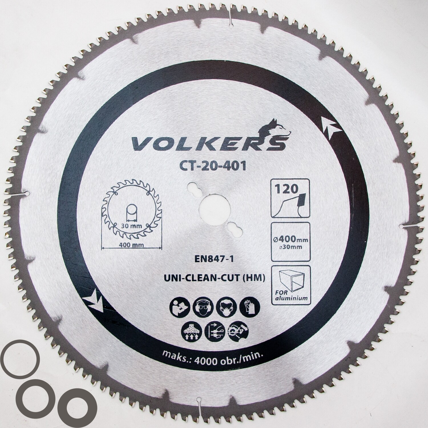 HM Kreissägeblatt Ø 400 x 30 / 25,4 / 20 / 16 mm 120 Zähne Sägeblatt Holz Alu