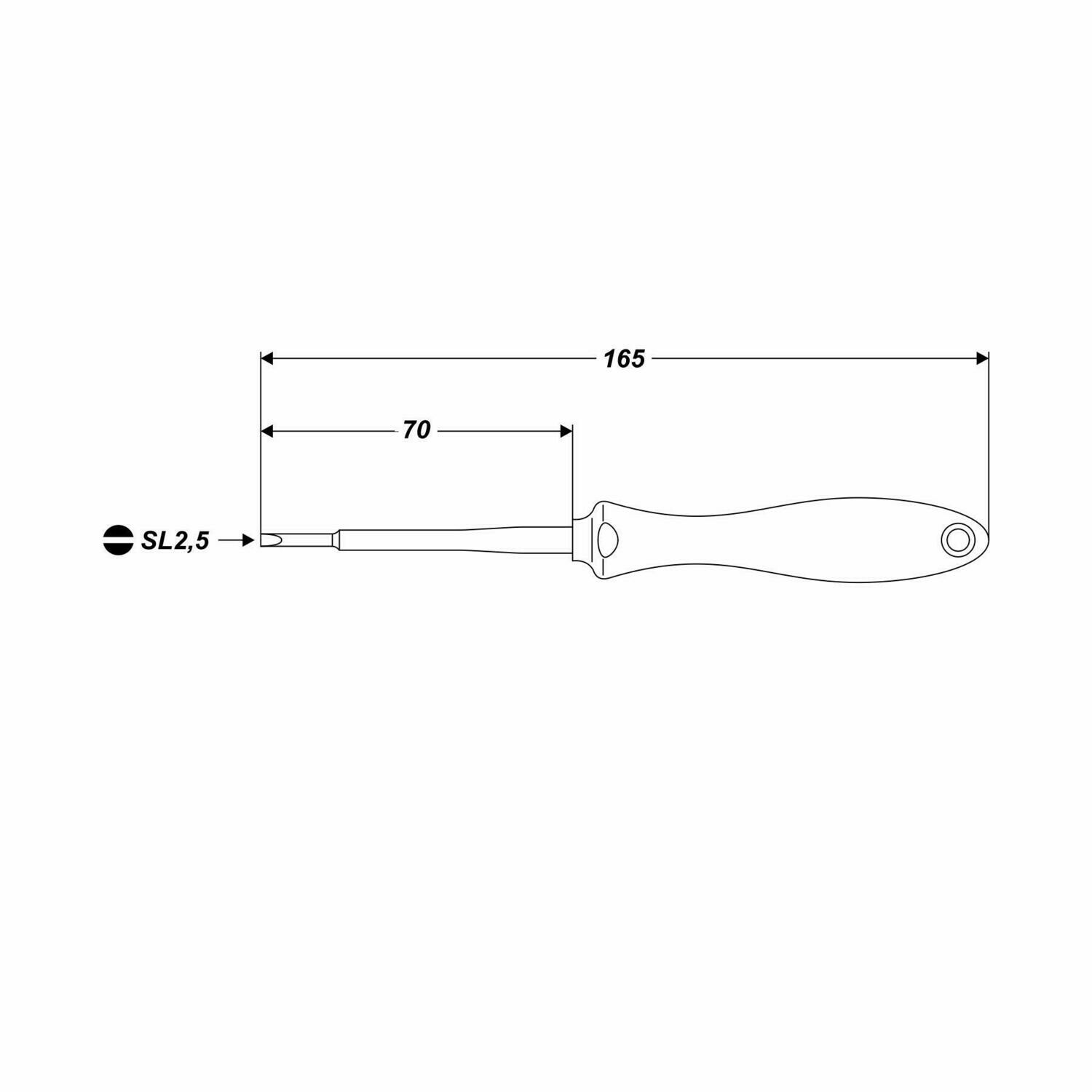 SL 2.5 x 70 mm Schlitz Elektriker Schraubendreher isoliert bis 1000 V AC
