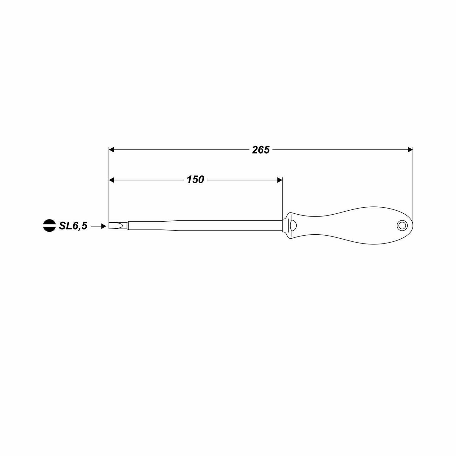 SL 6.5 x 150 mm Schlitz Elektriker Schraubendreher isoliert bis 1000 V AC