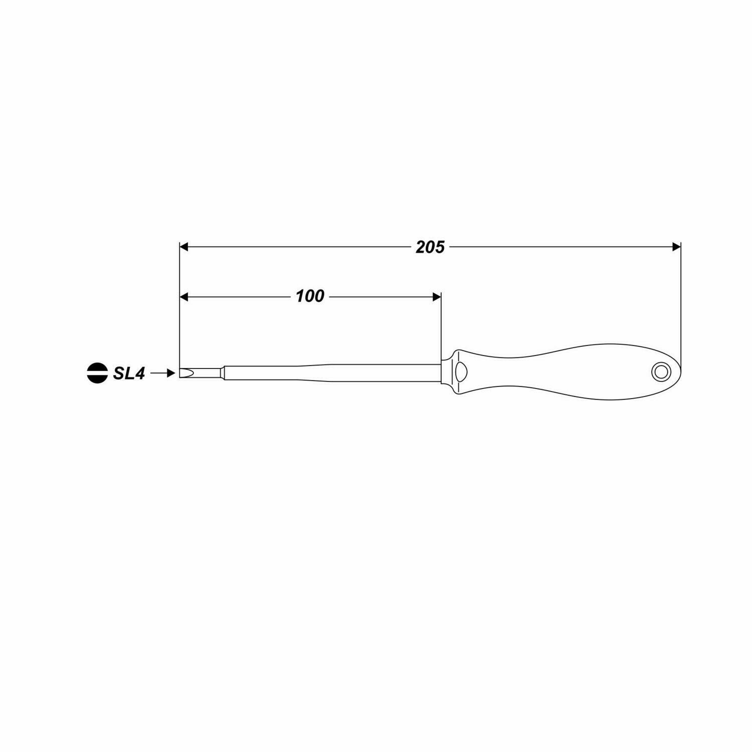 SL 4.0 x 100 mm Schlitz Elektriker Schraubendreher isoliert bis 1000 V AC