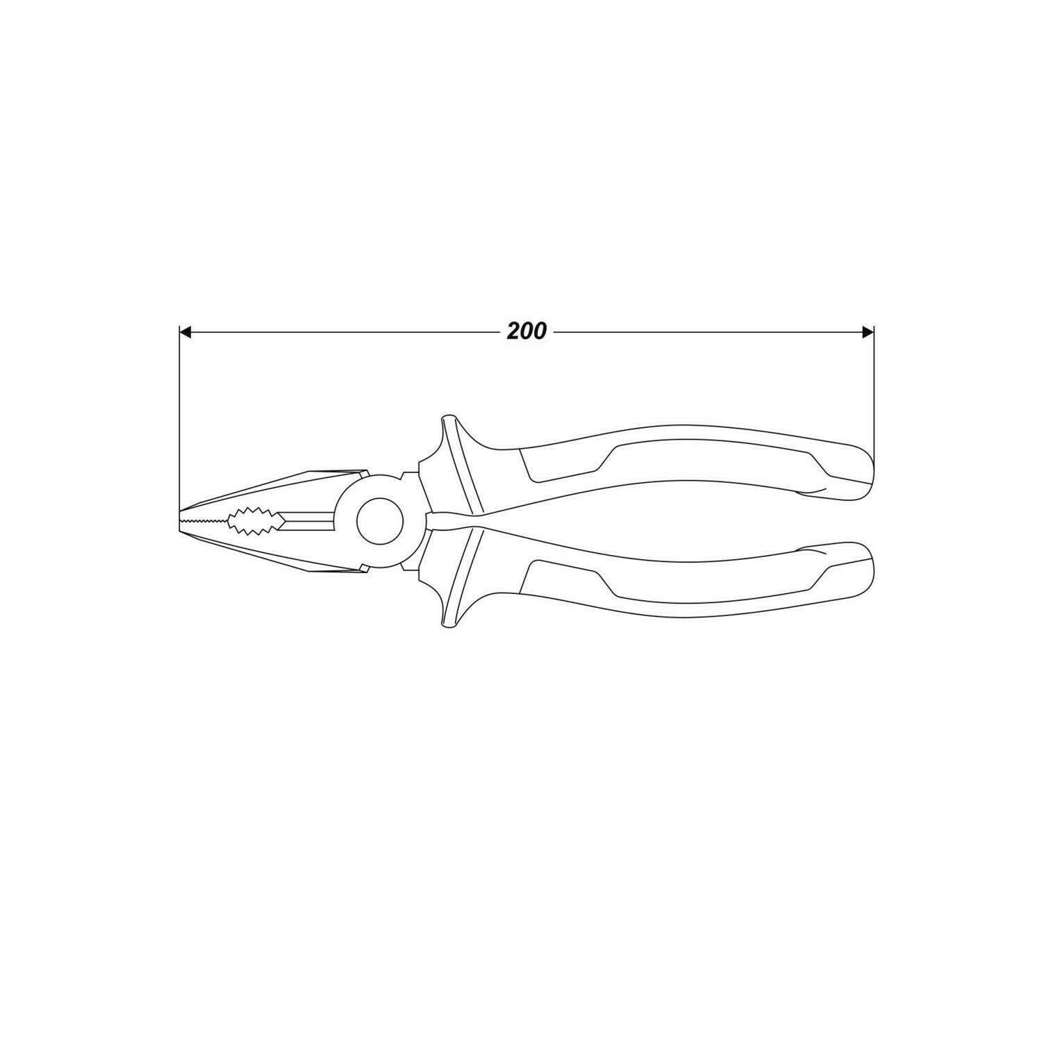 CrV Kombizange 200 mm Flachzange Zange Kombinationszange Seitenschneider Chrome
