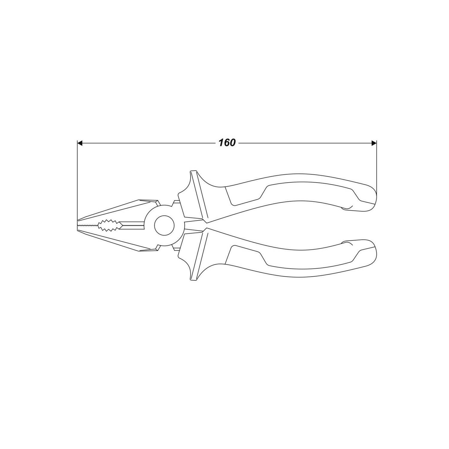 CrV Kombizange 160 mm Flachzange Zange Kombinationszange Seitenschneider Chrome