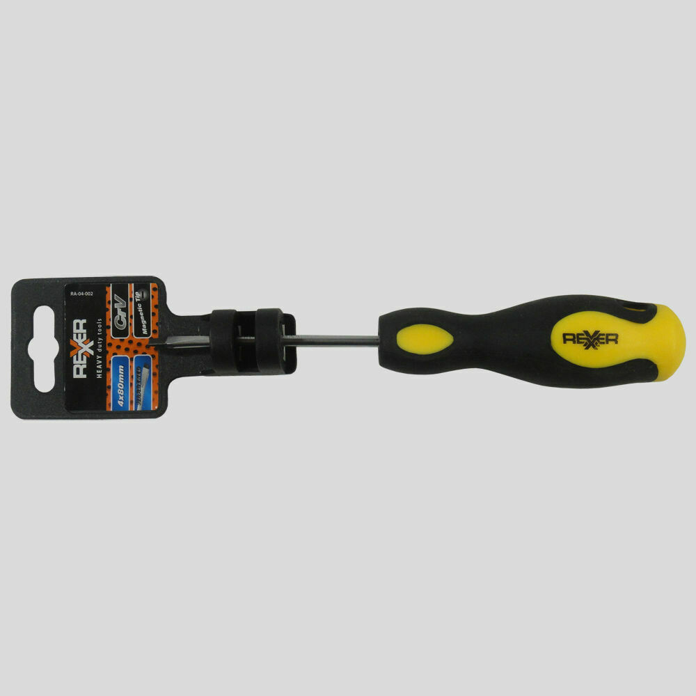 Cr-V Schlitz Magnet Schraubendreher 4 x 175 mm Arbeitslänge 80 mm CrV Flach Flat