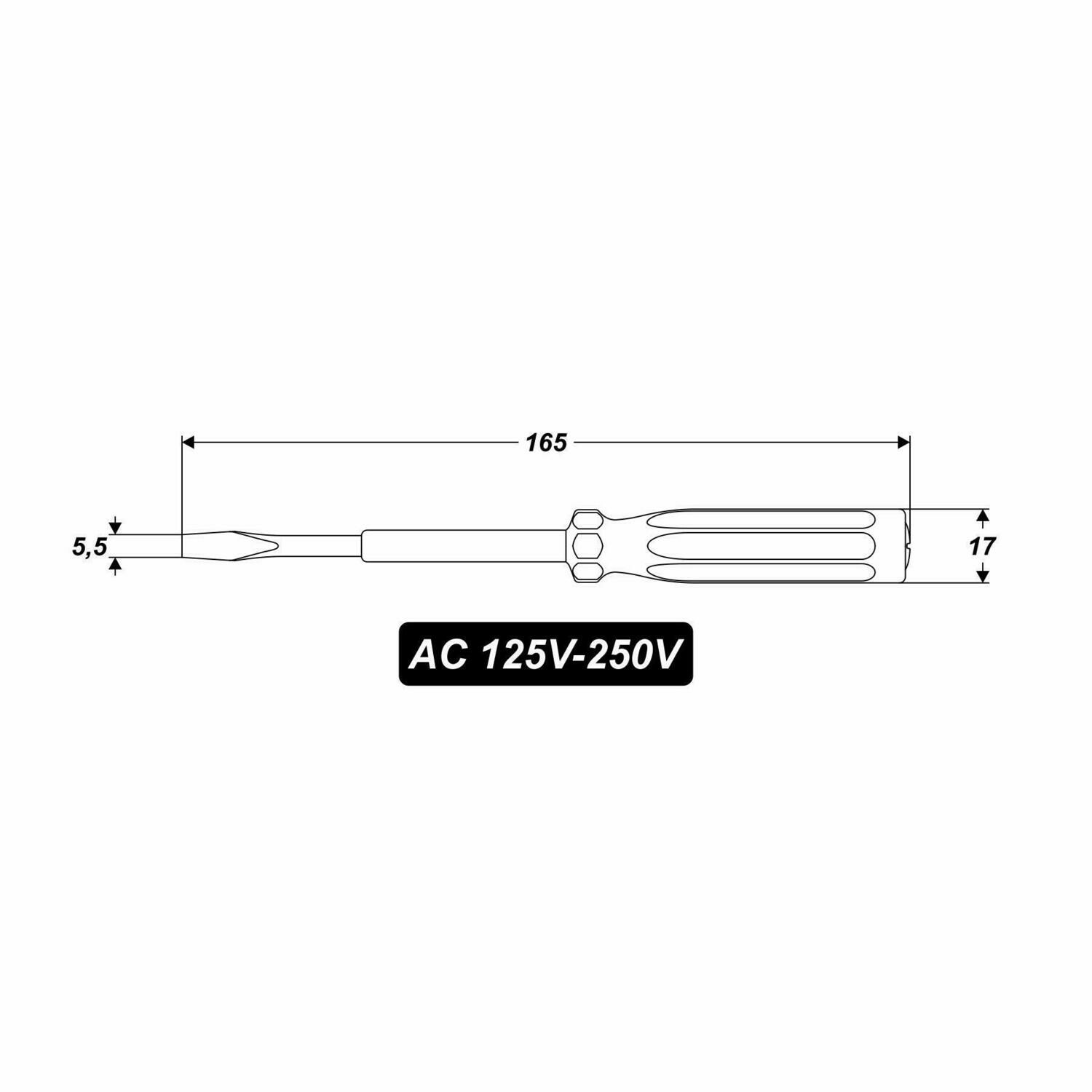 Stromprüfer 165 mm Spannungsprüfer Phasenprüfer Schraubenzieher 250 V