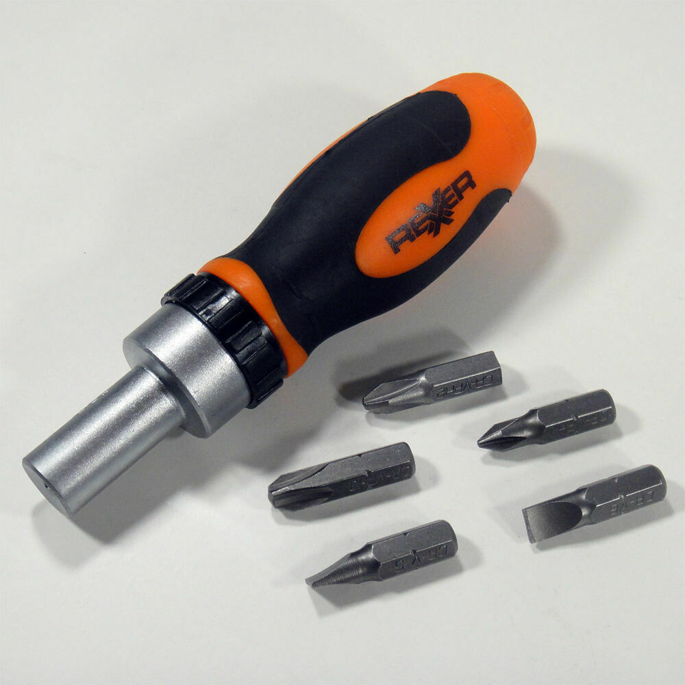 Ratschen Schraubendreher 1/4&quot; Ratsche Bithalter Magnet mit 5 CrV Bit PH1 PH2 PH3